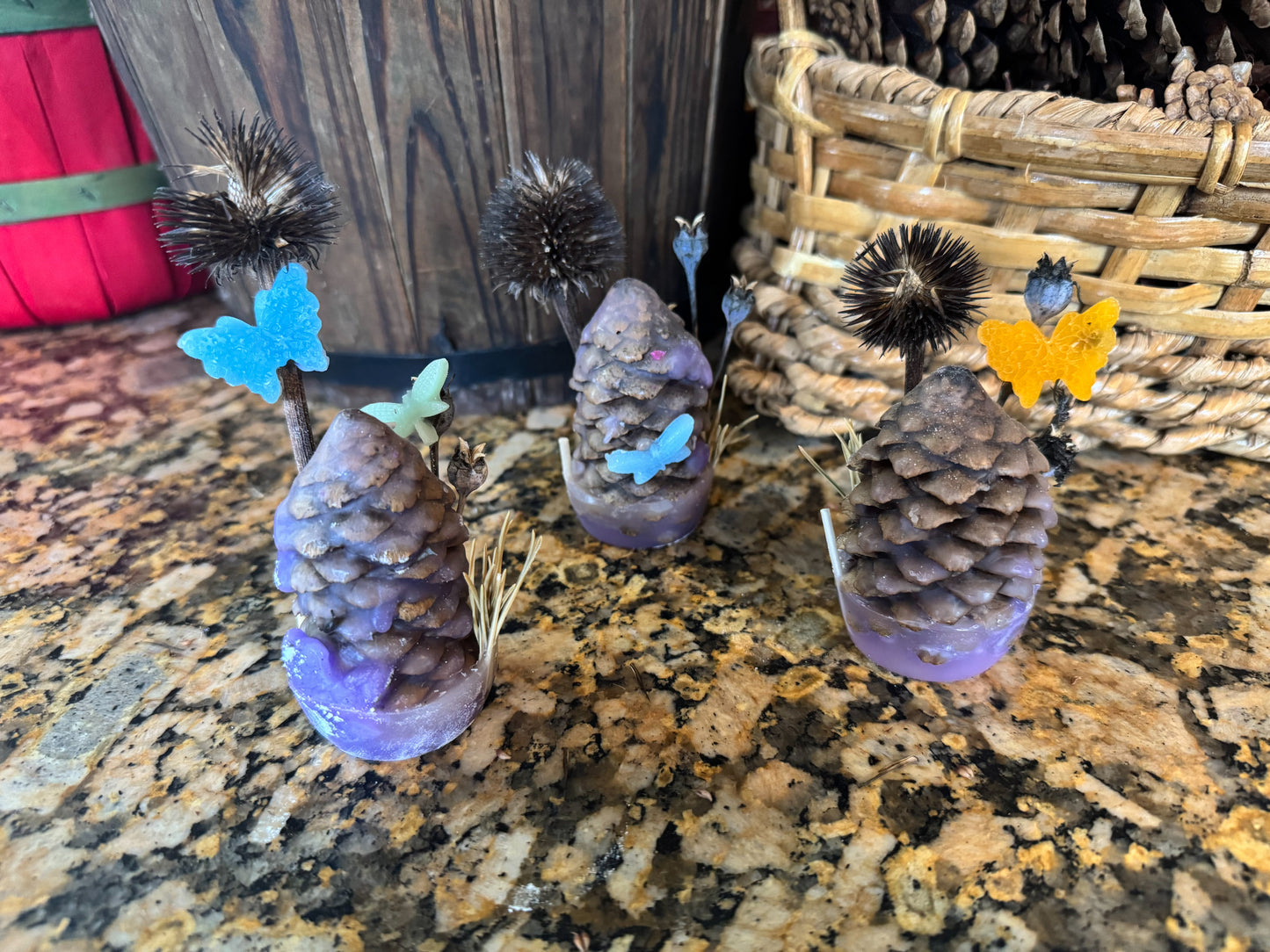 Pack of 3 - Whispering Pines Creations Large Standing Pinecone Fire Starter