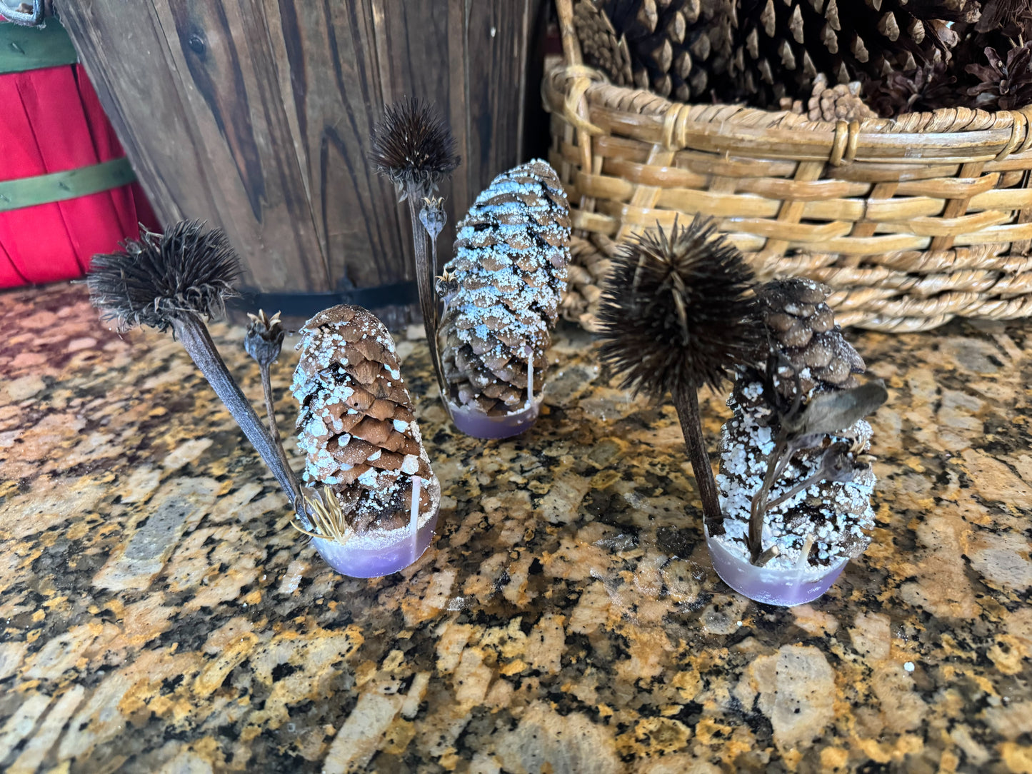 Pack of 3 - Whispering Pines Creations Large Standing Pinecone Fire Starter